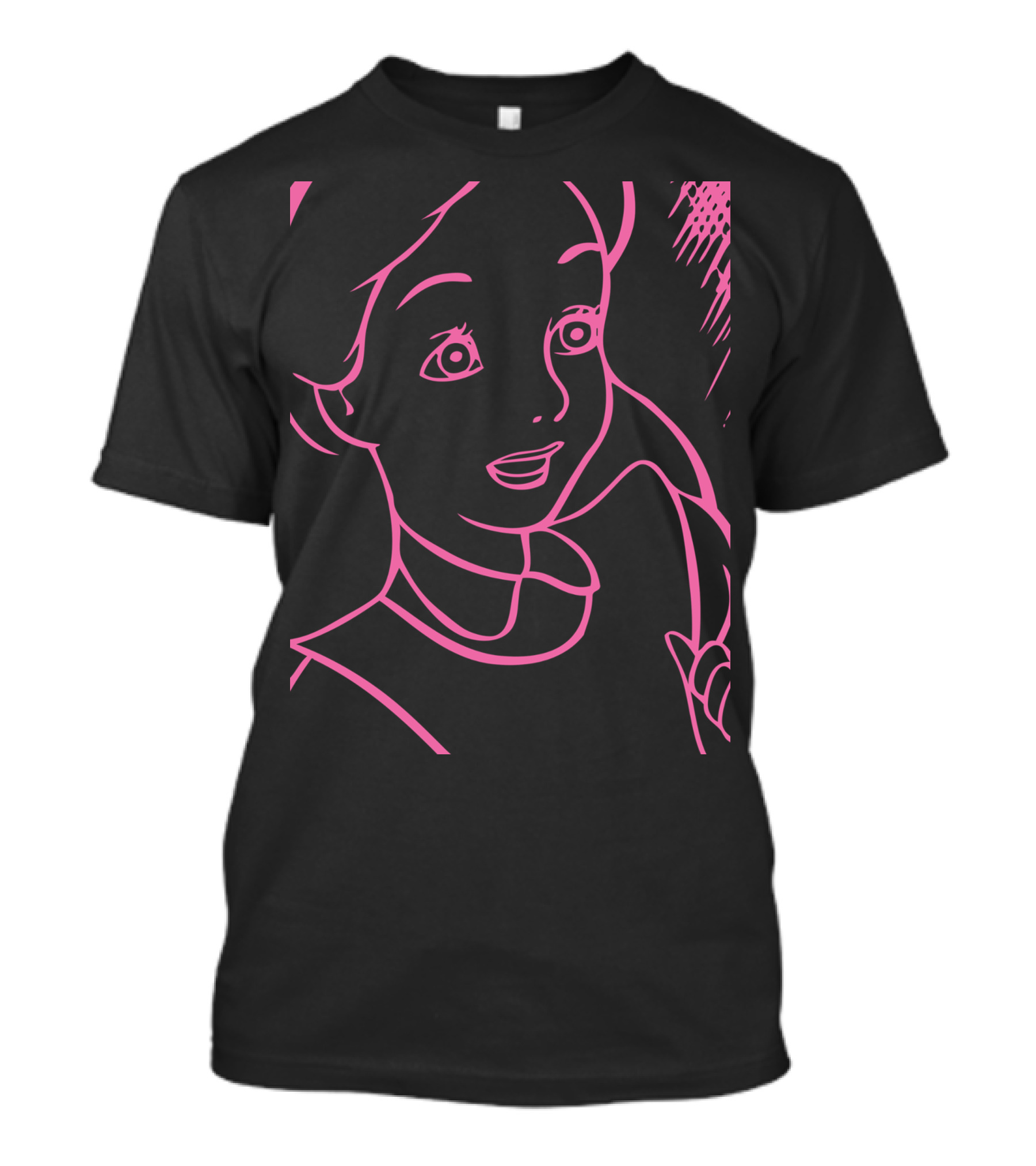 Disney Alice In Wonderland Pink Outline Party T-Shirt