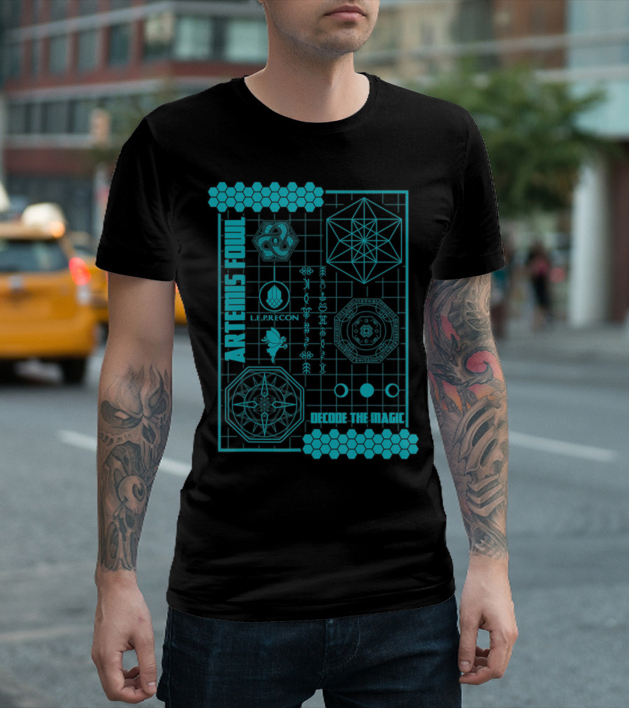 Artemis Fowl Decode the Magic L.E.P.RECON Schematic T-Shirt