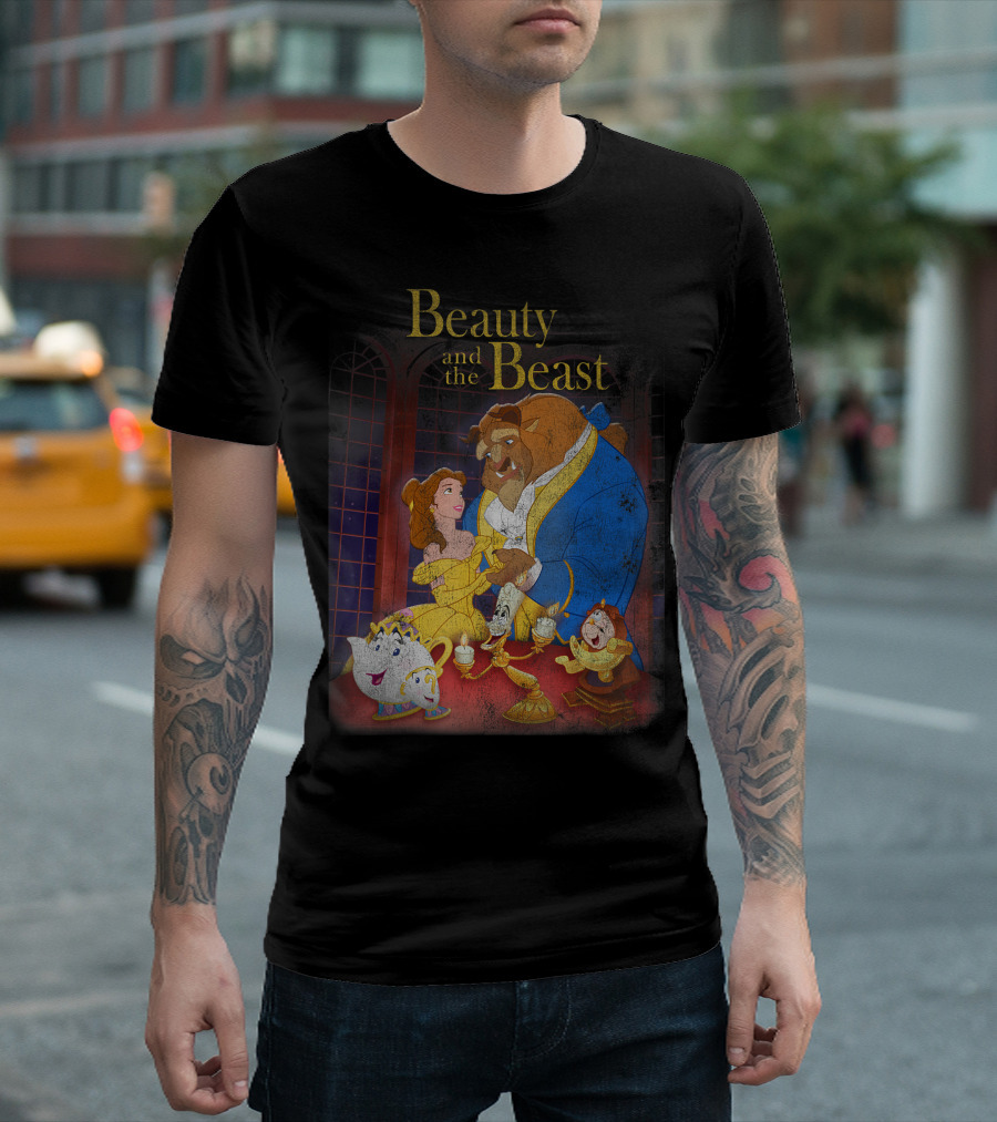 Beauty and the Beast Vintage Group Belle Beast Mrs. Potts Chip Lumière Cogsworth T-Shirt