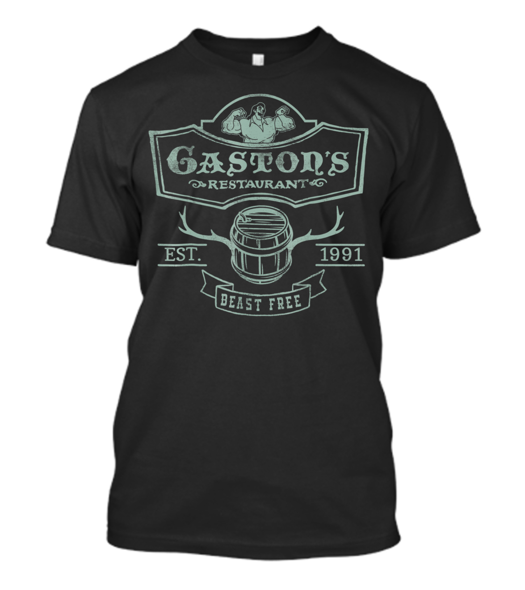 Gaston's Restaurant Est. 1991 Beast Free Disney Beauty And The Beast Tavern T-Shirt