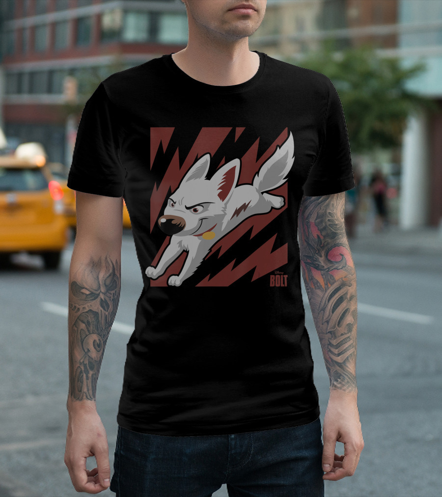 Disney Bolt Lightning Action Super Dog T-Shirt