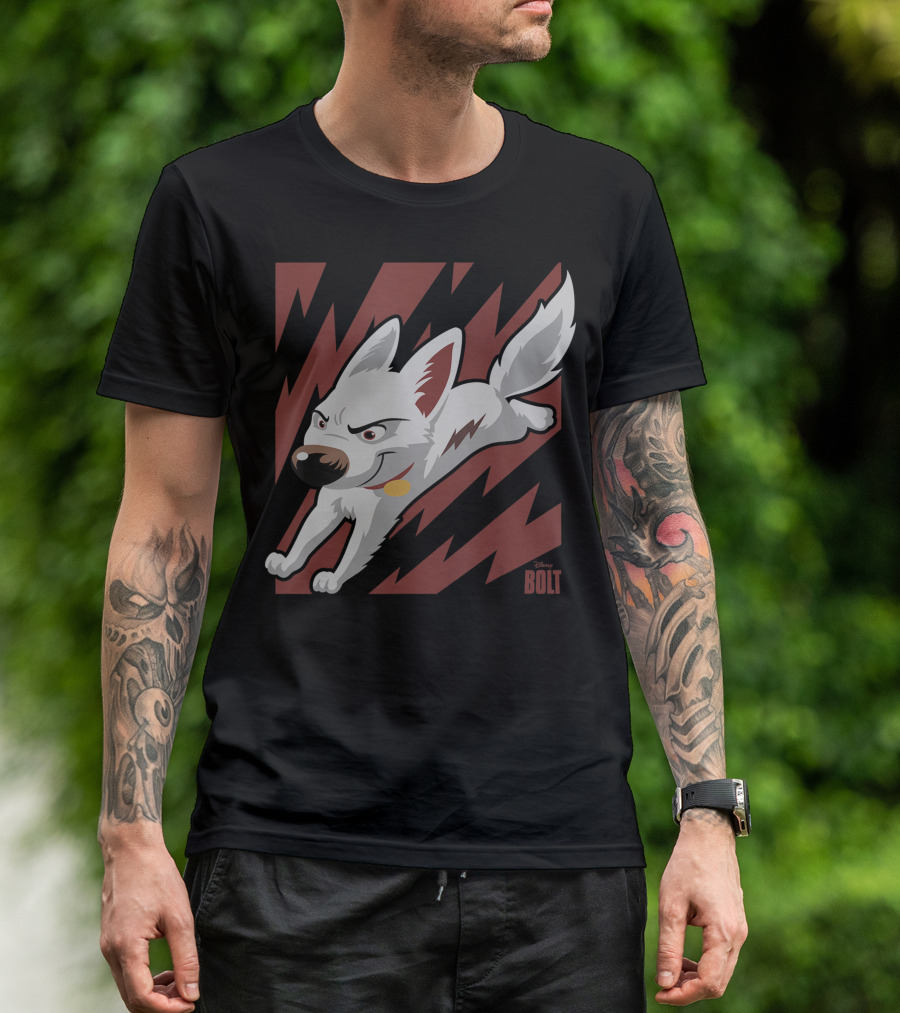 Disney Bolt Lightning Action Super Dog T-Shirt