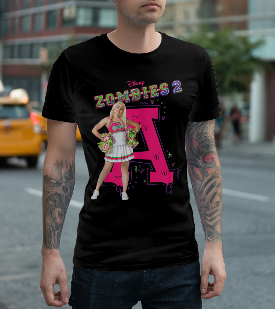Disney Channel Zombies 2 Addison Cheerleader Pom Poms T-Shirt
