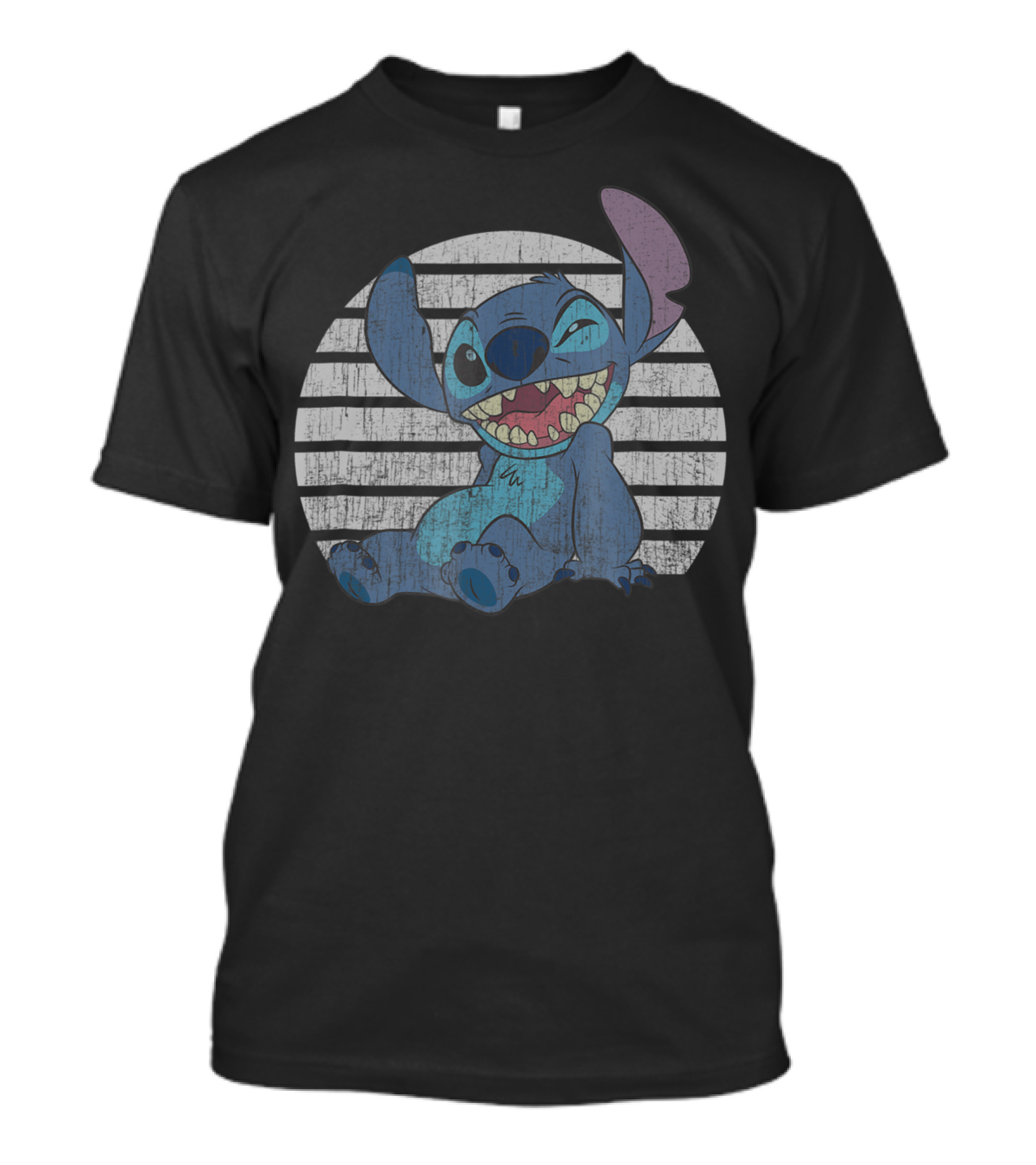 Disney Classic Stitch Winking Playful Pose Vintage Look T-Shirt