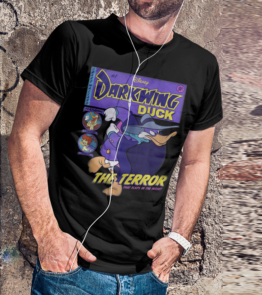 Disney Darkwing Duck Comic Cover The Terror That Flaps In The Night Drake Mallard Featuring Launchpad Gosalyn T-Shirt