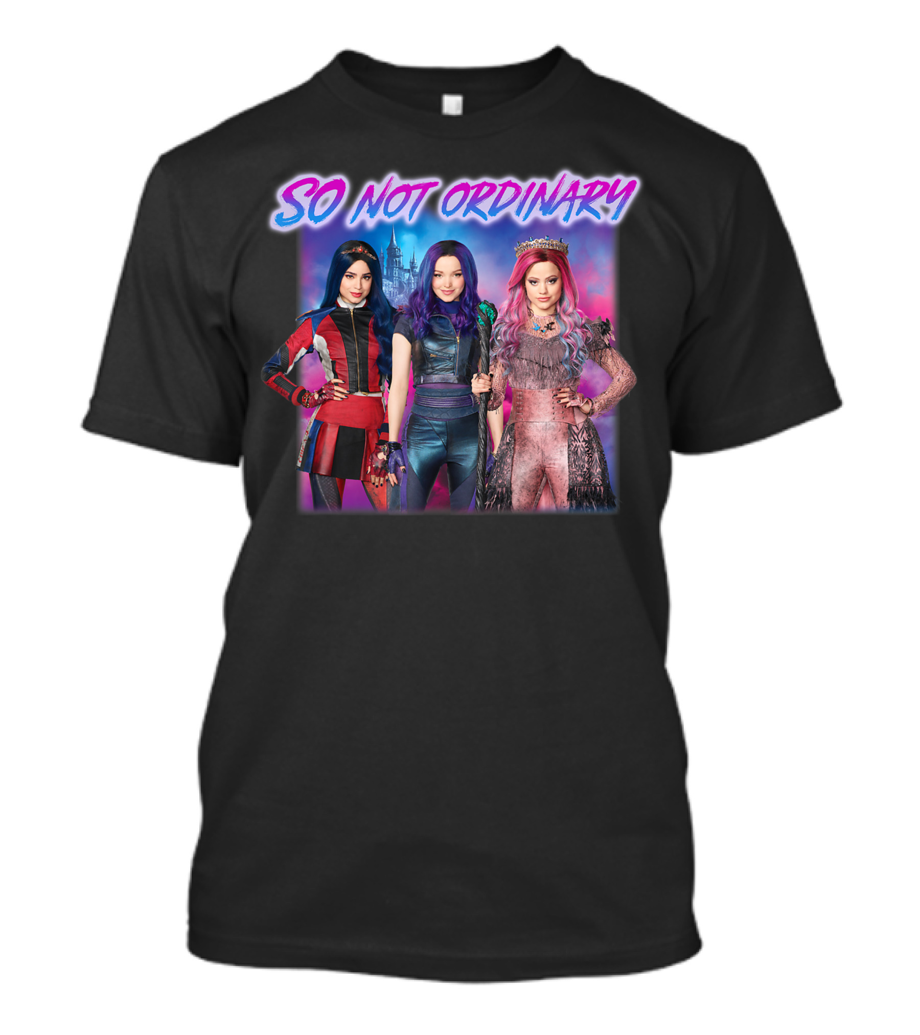 Disney Descendants 3 So Not Ordinary Mal Evie Audrey Castle Background T-Shirt