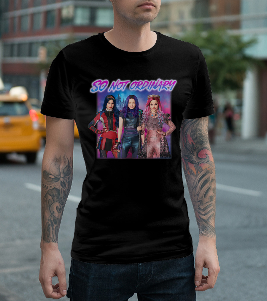 Disney Descendants 3 So Not Ordinary Mal Evie Audrey Castle Background T-Shirt