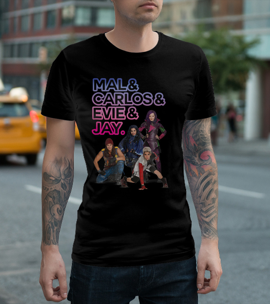 Mal Carlos Evie Jay Disney Descendants Evil T-Shirt