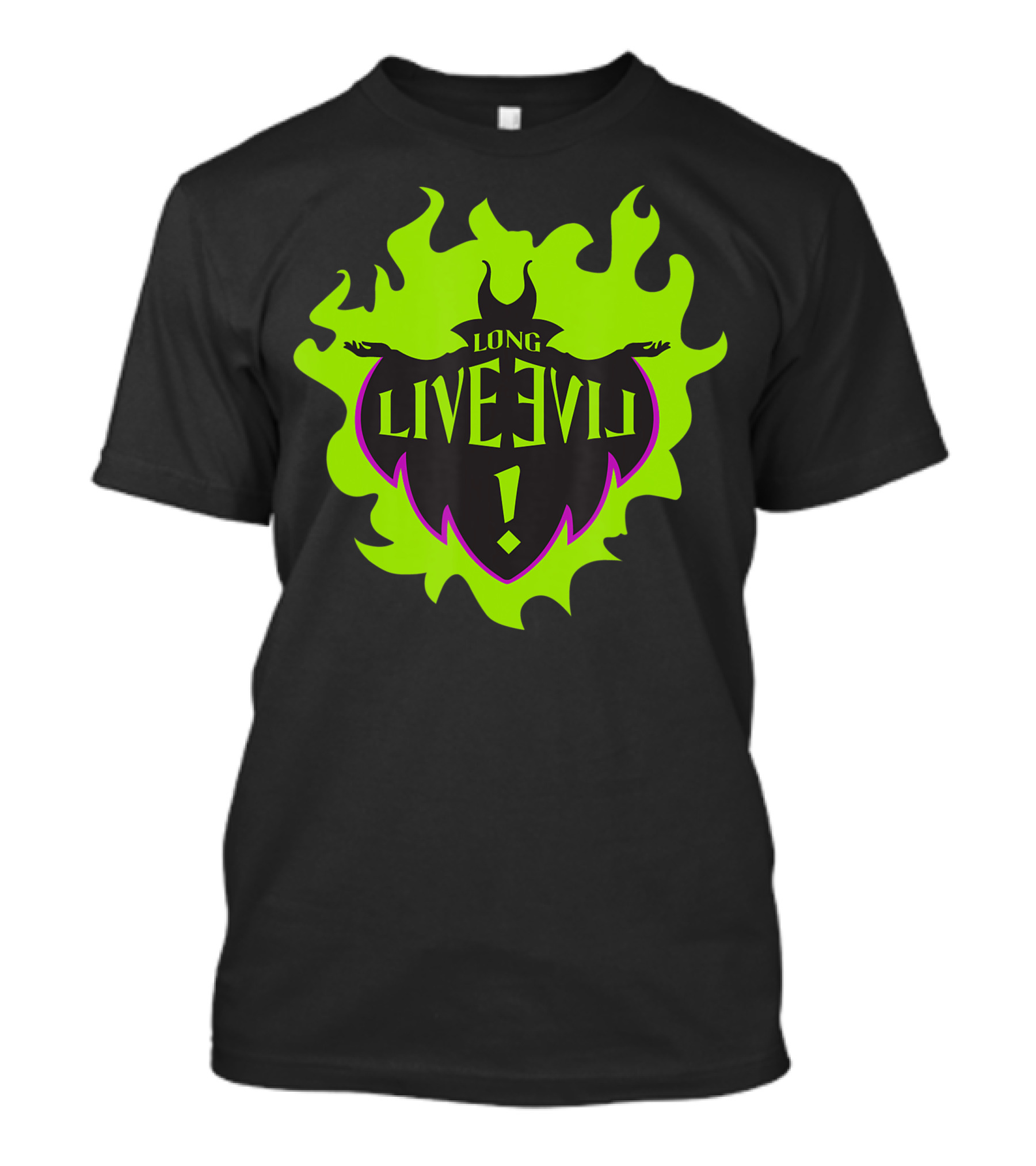 Disney Descendants Maleficent Long Live Evil Green Flames T-Shirt