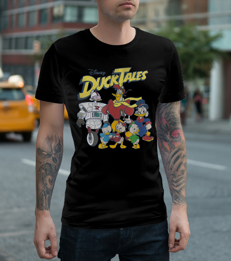 Disney DuckTales Characters Huey Dewey Louie Launchpad McQuack Robot Duck Scrooge McDuck T-Shirt