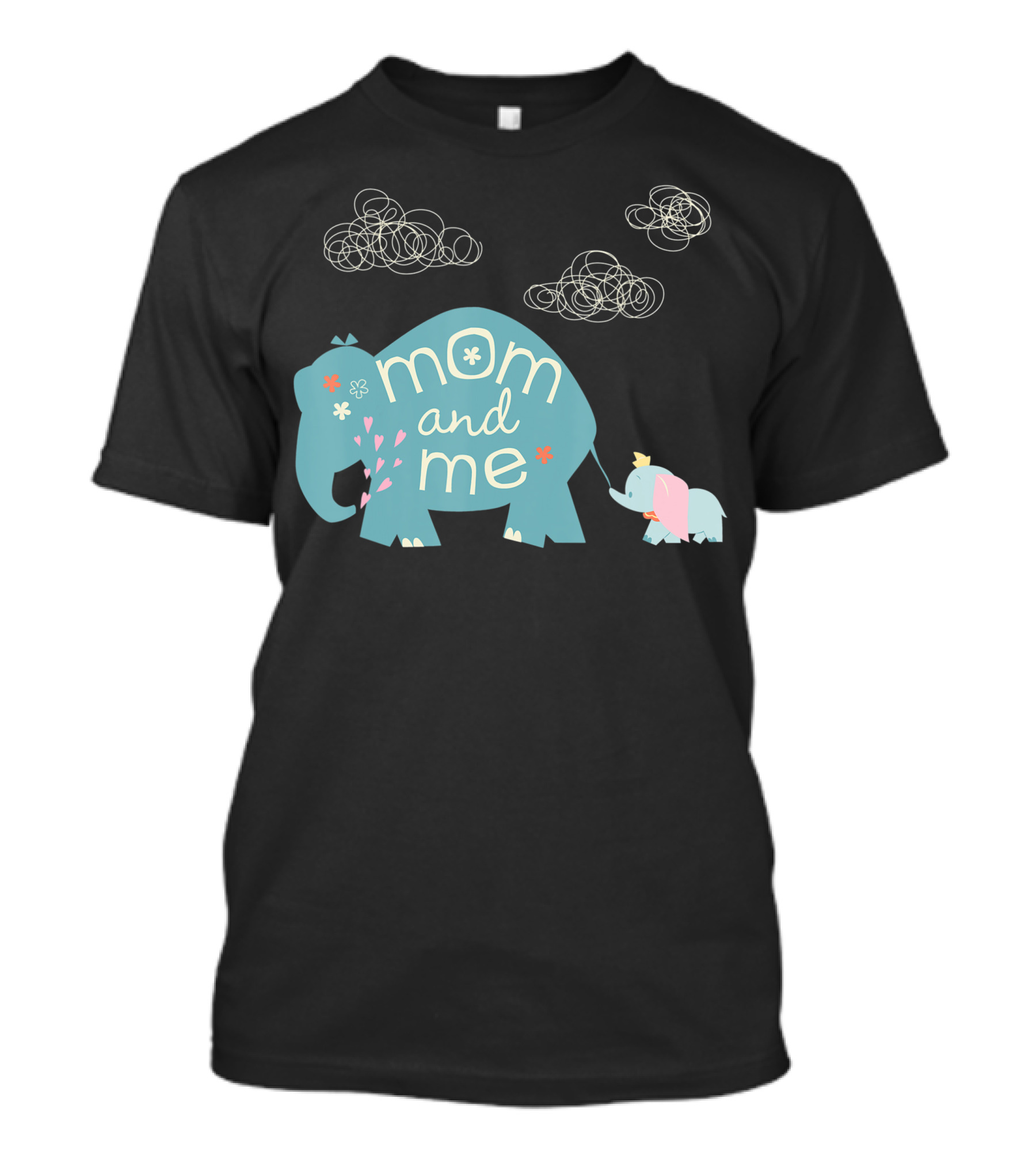 Disney Dumbo Mom And Me Cute Elephant Clouds And Flowers T-Shirt