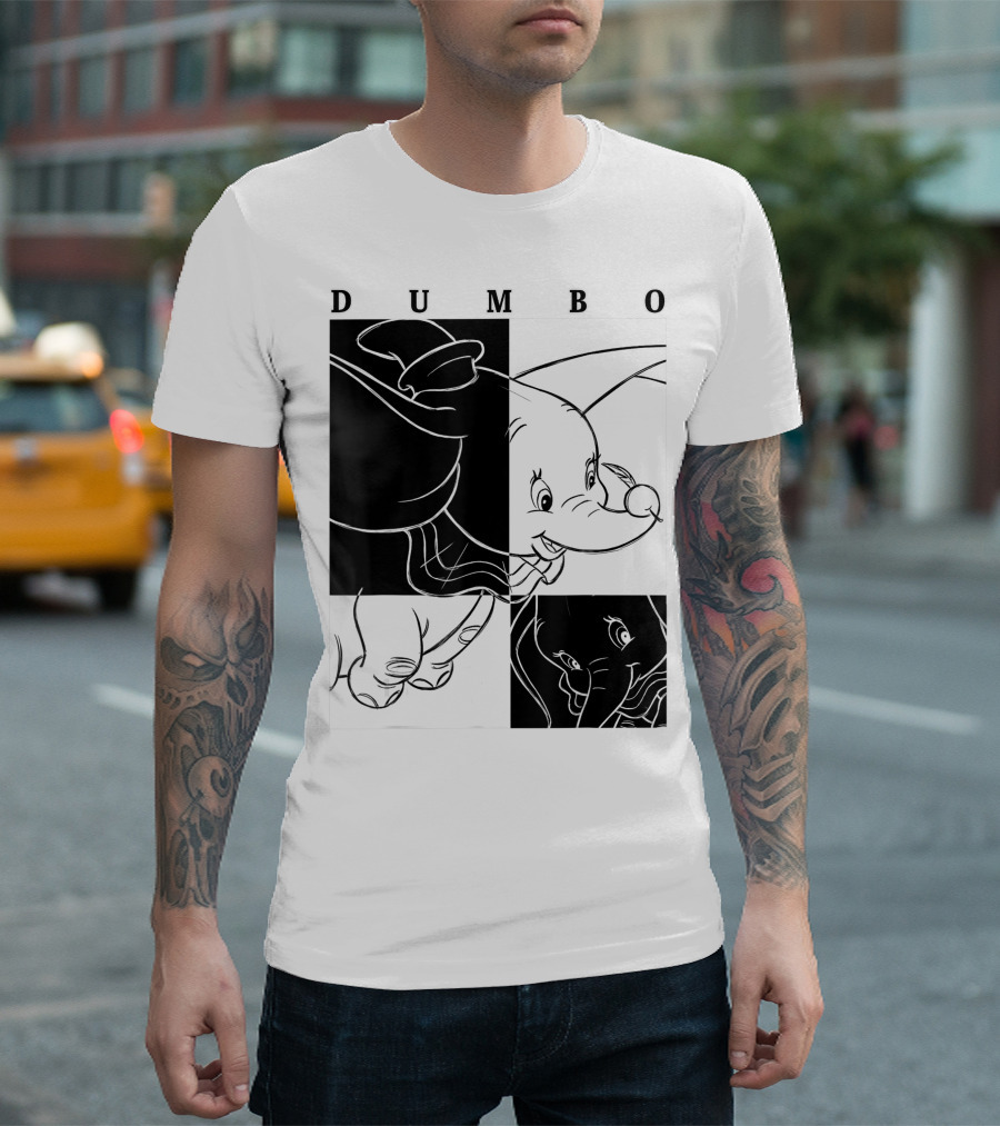 Dumbo High Contrast Portrait Panels Disney T-Shirt