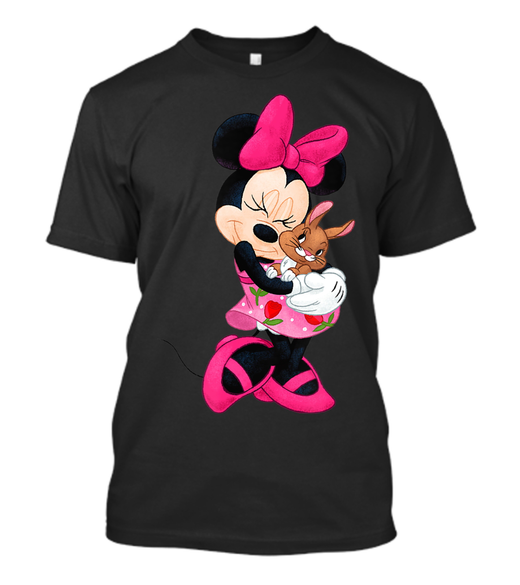 Disney Easter Minnie Mouse Cuddling Bunny T-Shirt