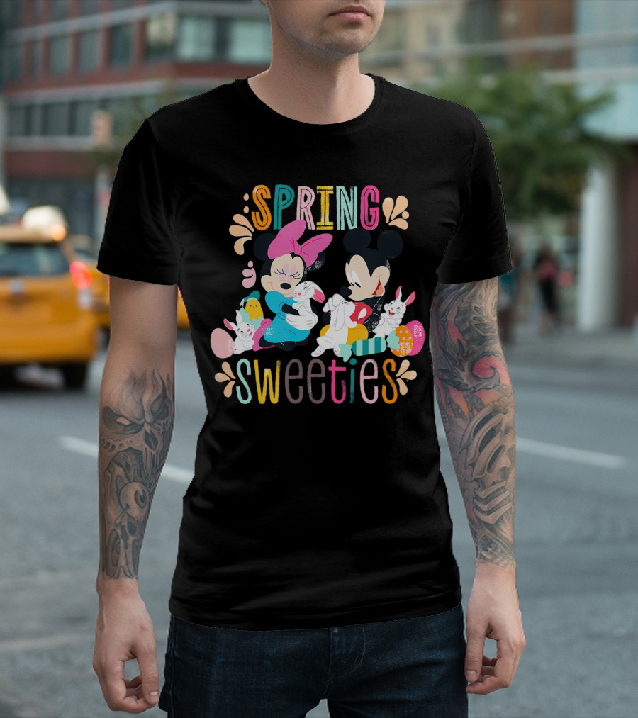 Disney Spring Sweeties Mickey Minnie Easter Bunnies T-Shirt