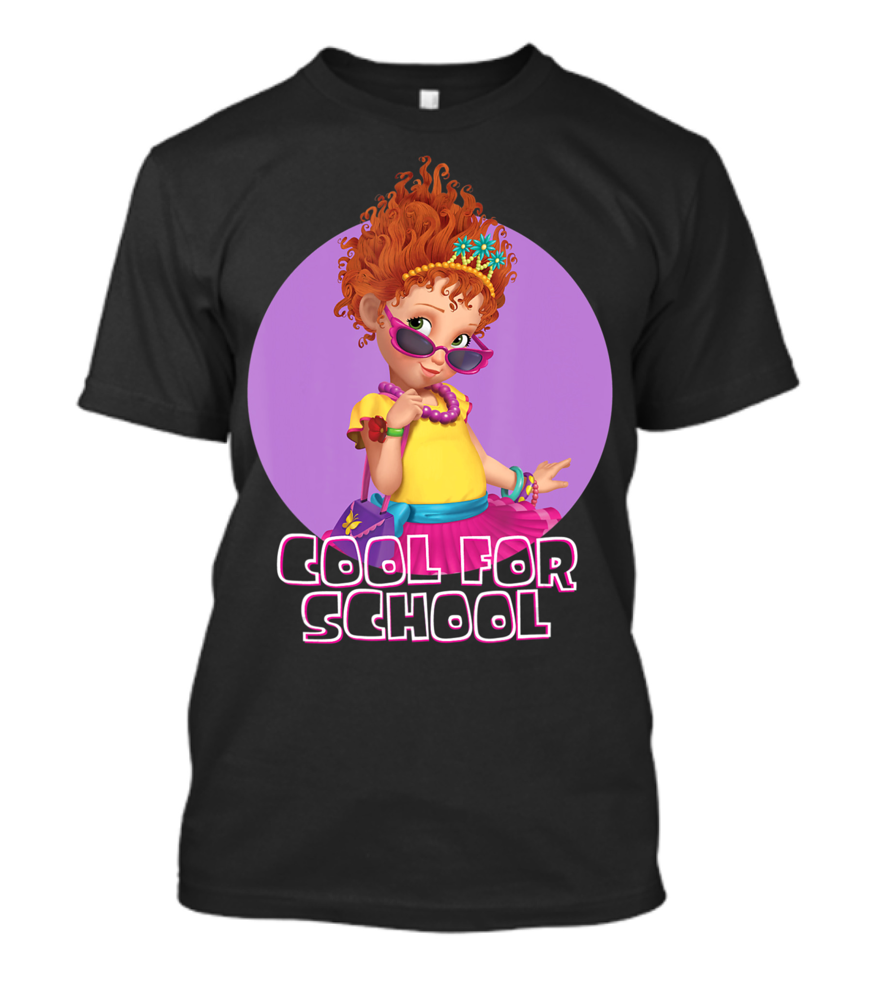 Disney Fancy Nancy Cool For School Purple Circle Background T-Shirt
