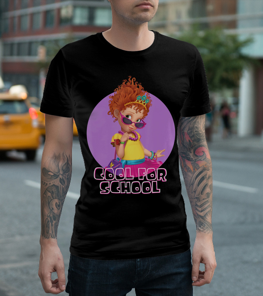 Disney Fancy Nancy Cool For School Purple Circle Background T-Shirt