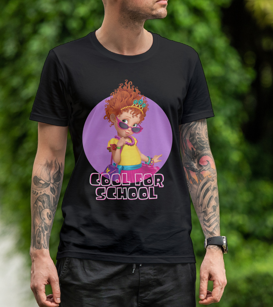 Disney Fancy Nancy Cool For School Purple Circle Background T-Shirt