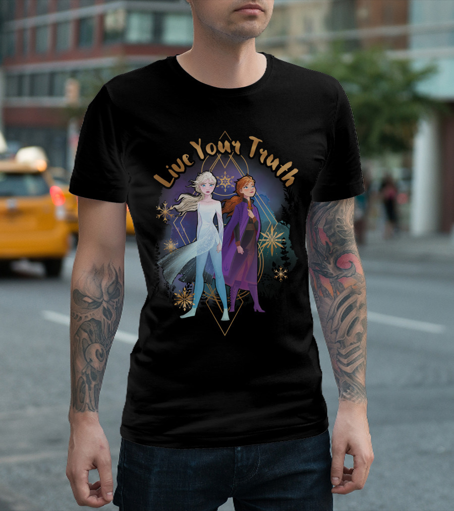 Elsa Anna Live Your Truth Frozen 2 Geometric T-Shirt