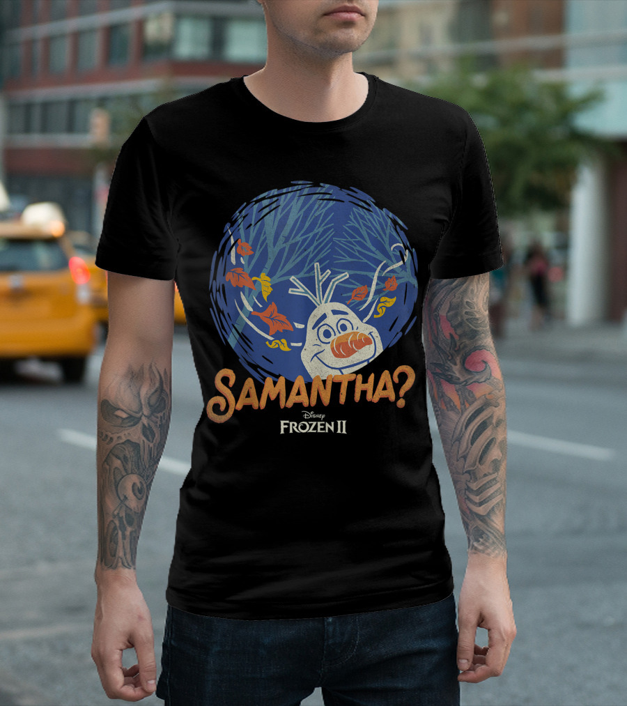 Samantha? Disney Frozen 2 Olaf Leaves Circle T-Shirt