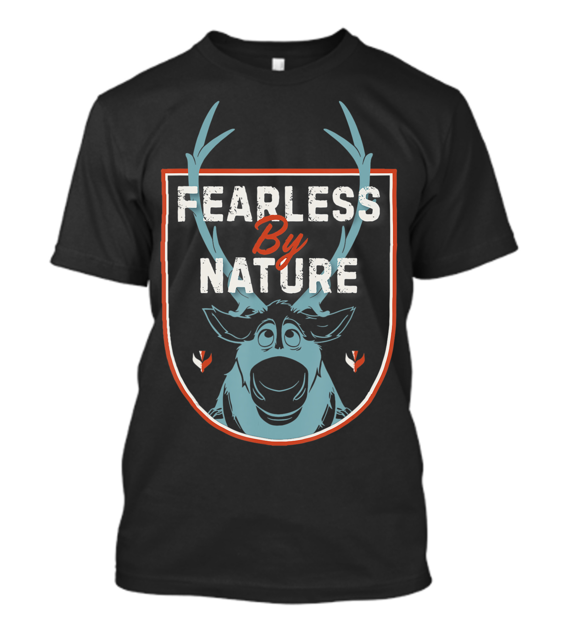 Disney Frozen 2 Sven Fearless By Nature Crest Antlers Badge T-Shirt