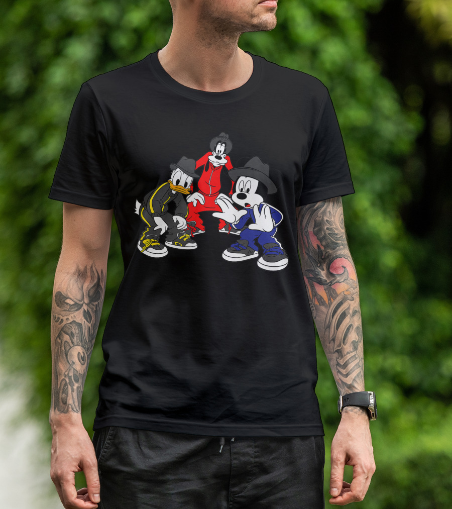Disney Hip Hop Mickey And Friends In Trendy Streetwear T-Shirt