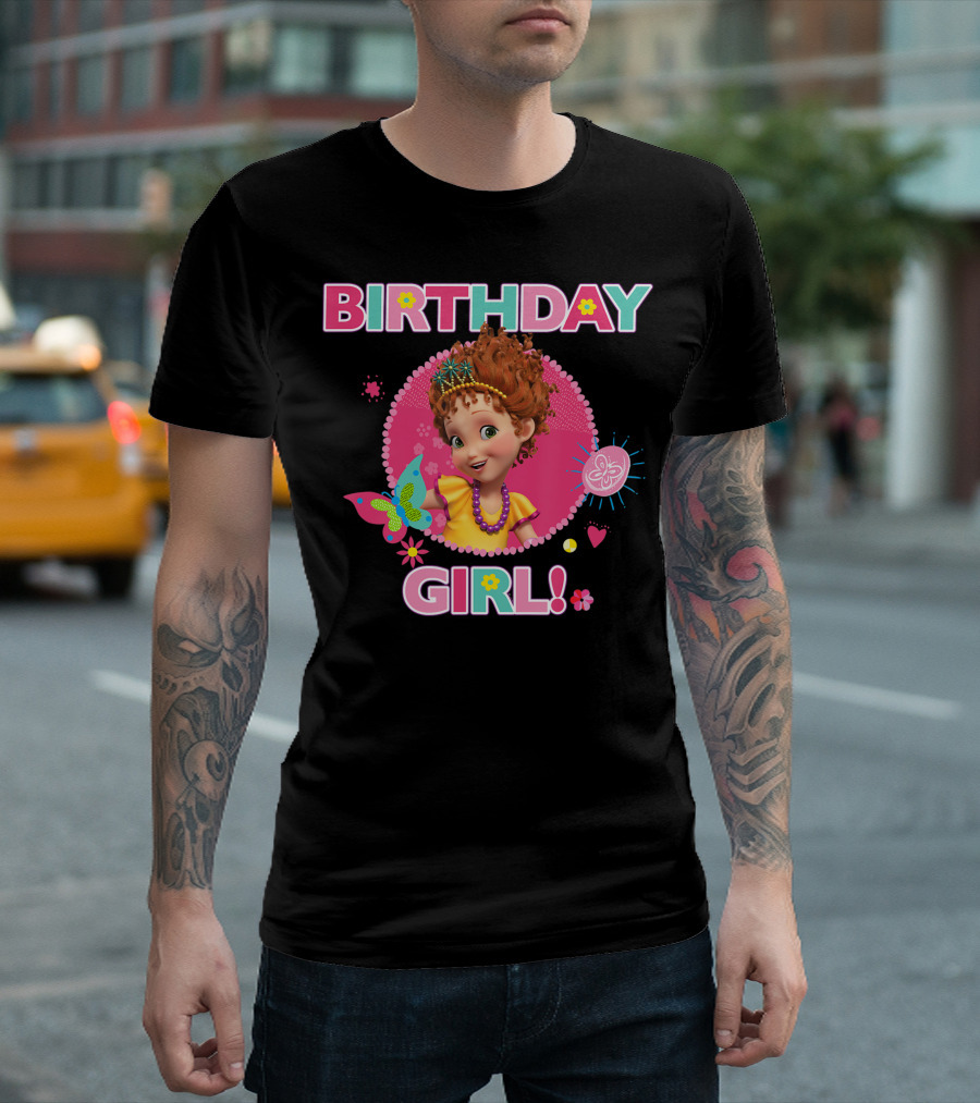 Disney Junior Fancy Nancy Birthday Girl With Bright Butterflies And Flowers T-Shirt