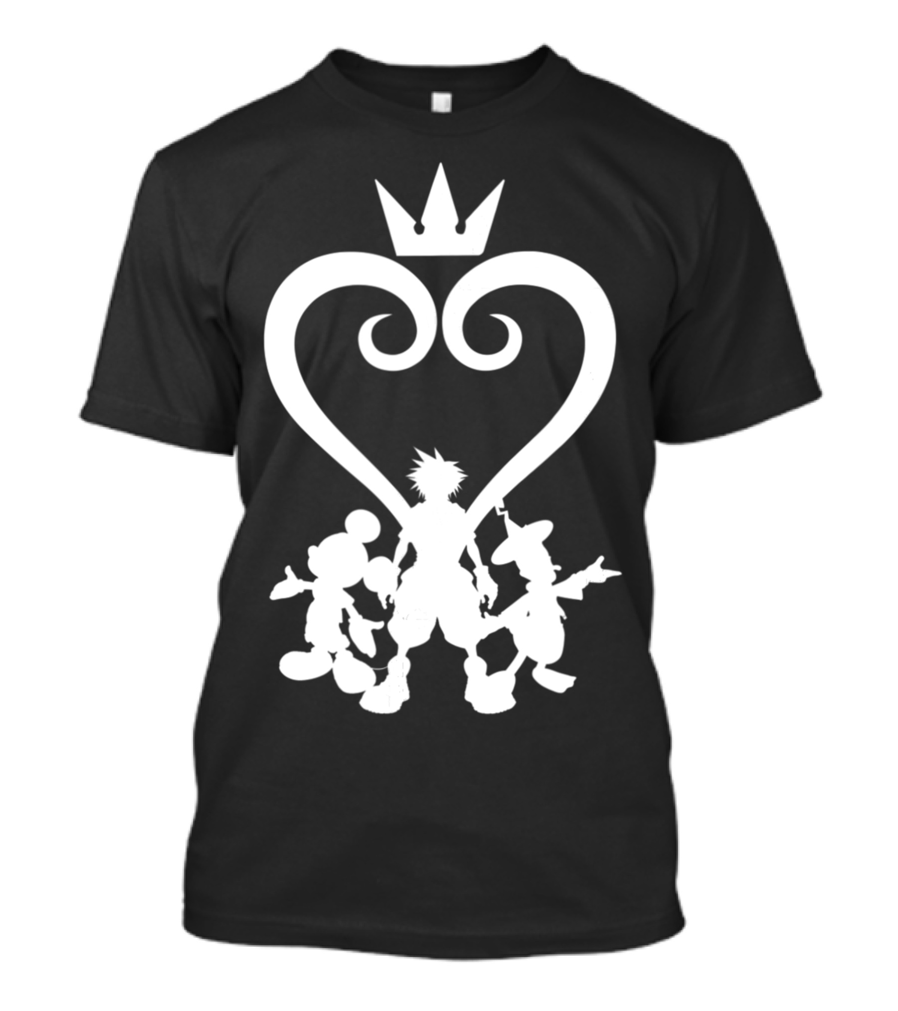 Kingdom Hearts Iconic Characters Silhouettes With Heart And Crown T-Shirt