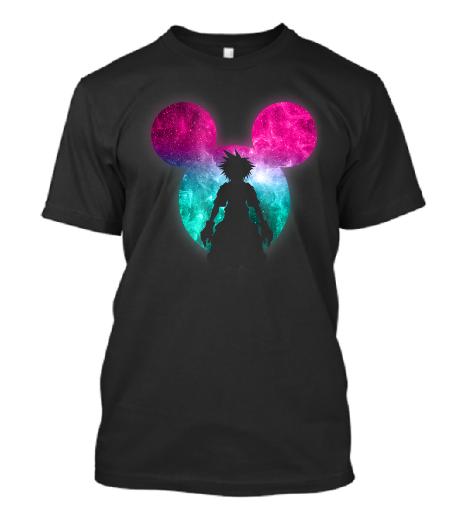 Kingdom Hearts Mickey Mouse Silhouette With Galactic Clouds T-Shirt