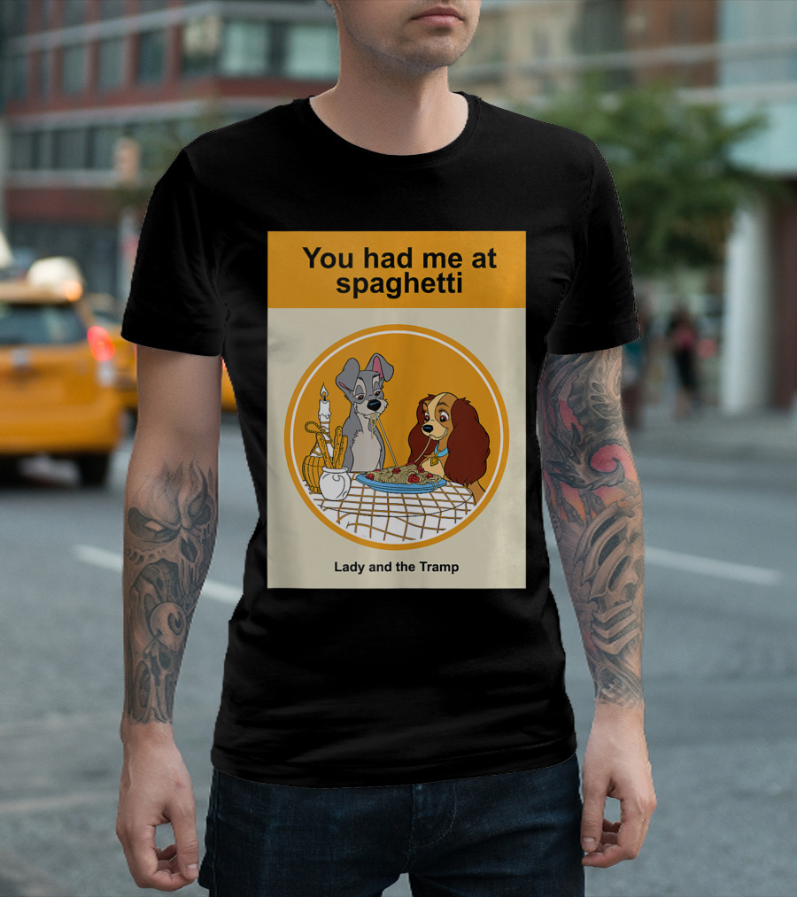 You Had Me At Spaghetti Lady And The Tramp Book Cover T-Shirt