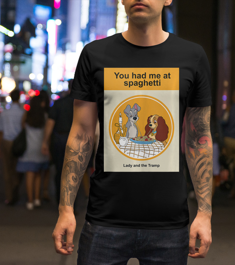 You Had Me At Spaghetti Lady And The Tramp Book Cover T-Shirt