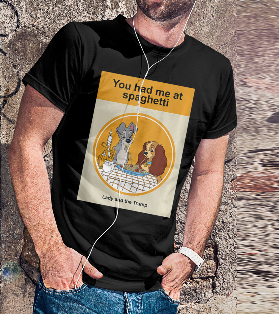 You Had Me At Spaghetti Lady And The Tramp Book Cover T-Shirt