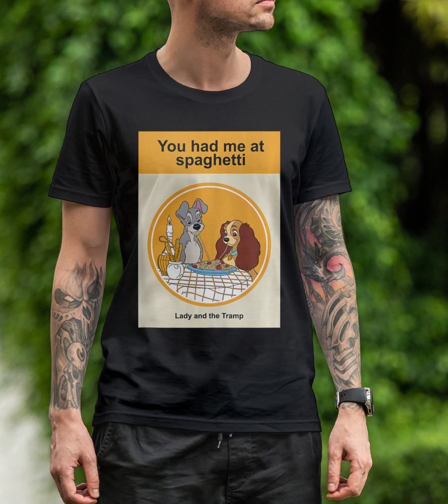 You Had Me At Spaghetti Lady And The Tramp Book Cover T-Shirt