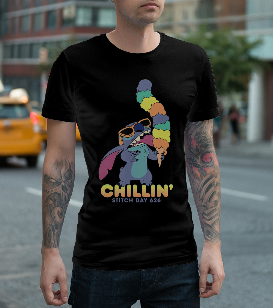 Disney Lilo And Stitch Chillin' Ice Cream Stitch Day 626 T-Shirt