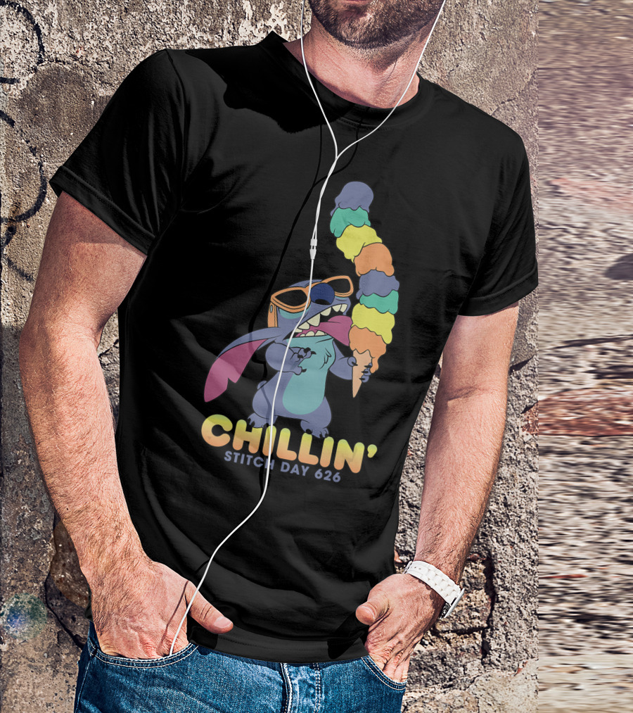 Disney Lilo And Stitch Chillin' Ice Cream Stitch Day 626 T-Shirt
