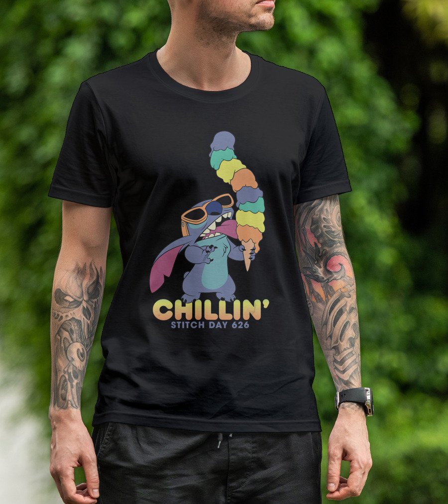 Disney Lilo And Stitch Chillin' Ice Cream Stitch Day 626 T-Shirt