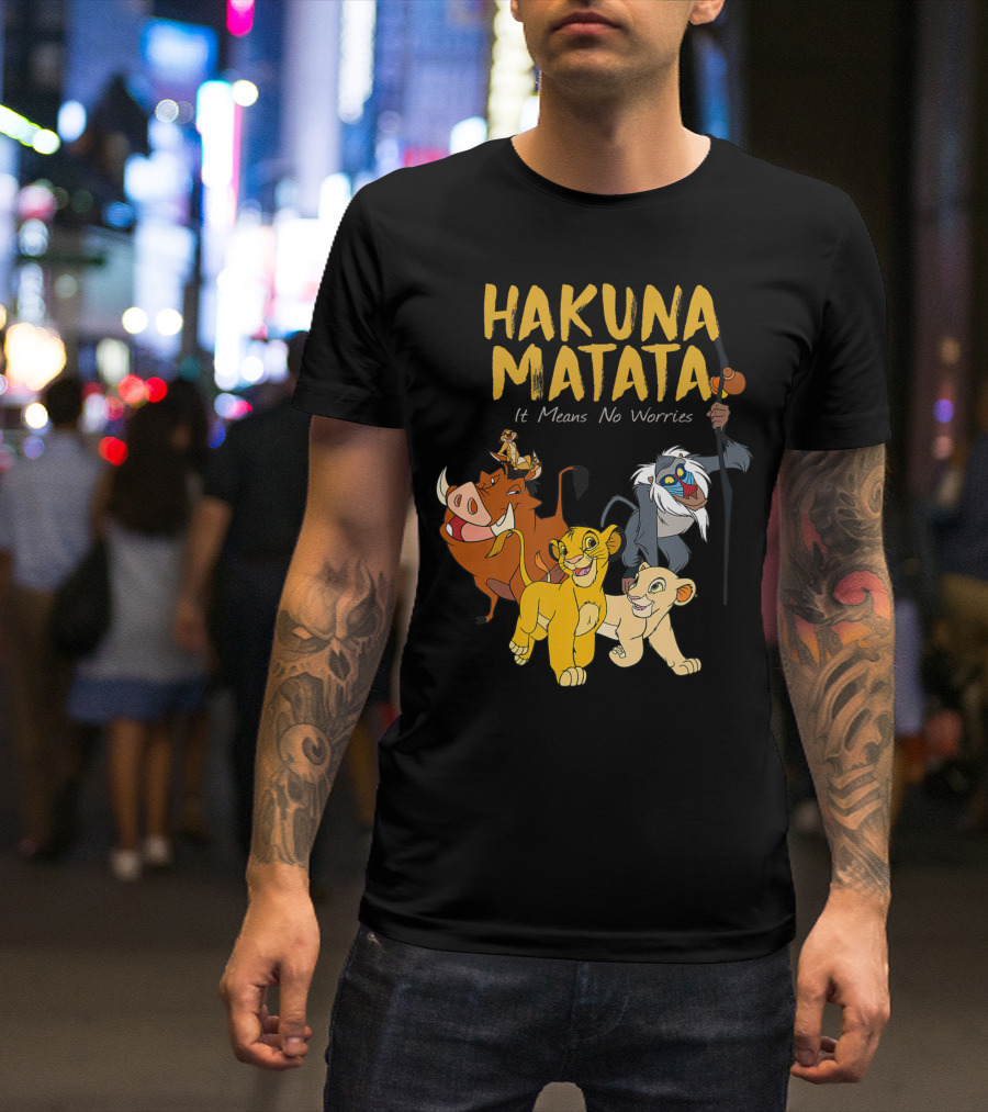 Hakuna Matata Lion King Classic It Means No Worries Disney Characters T-Shirt