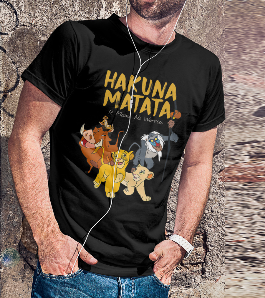 Hakuna Matata Lion King Classic It Means No Worries Disney Characters T-Shirt