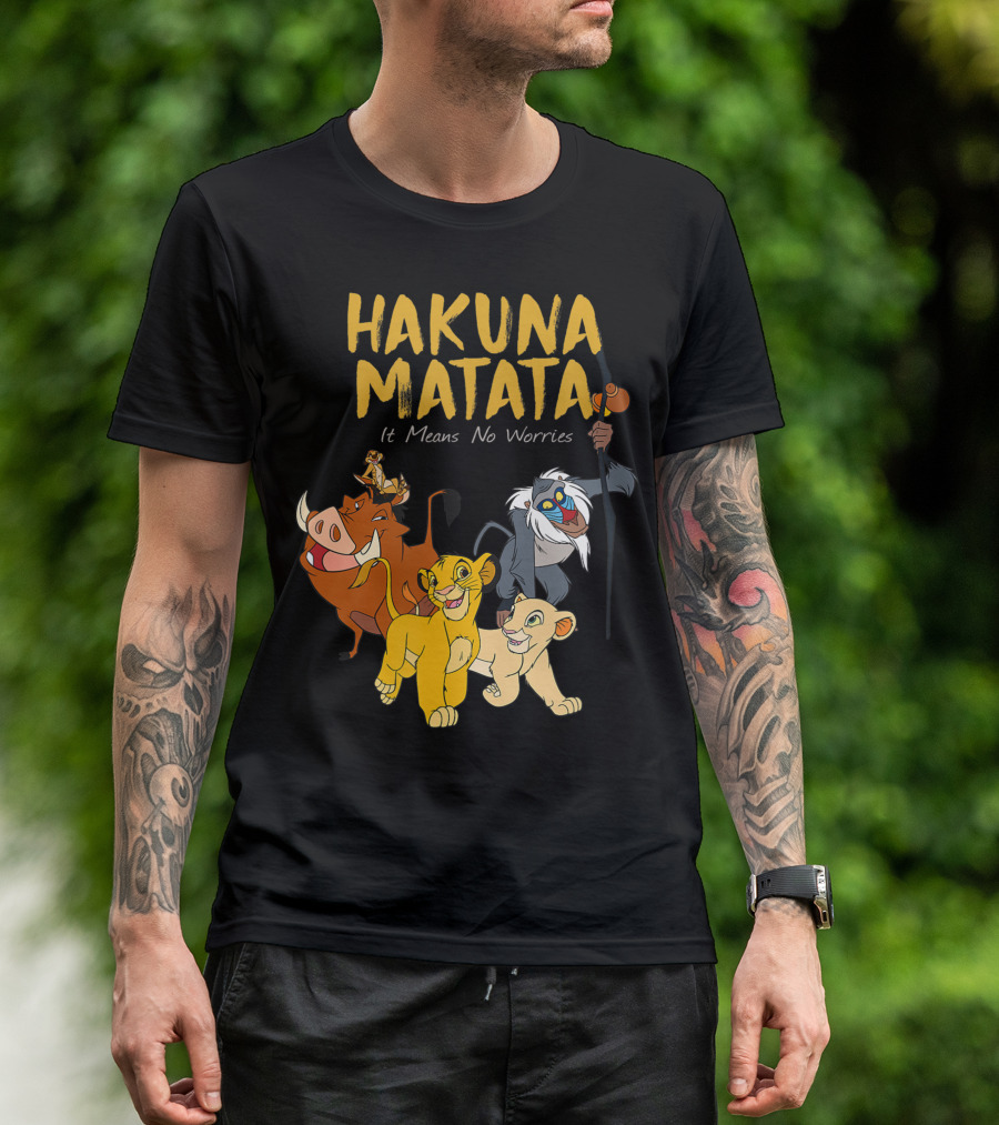 Hakuna Matata Lion King Classic It Means No Worries Disney Characters T-Shirt