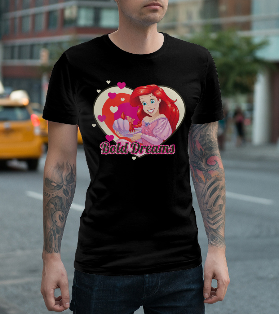 Disney Ariel Bold Dreams Valentine Heart T-Shirt