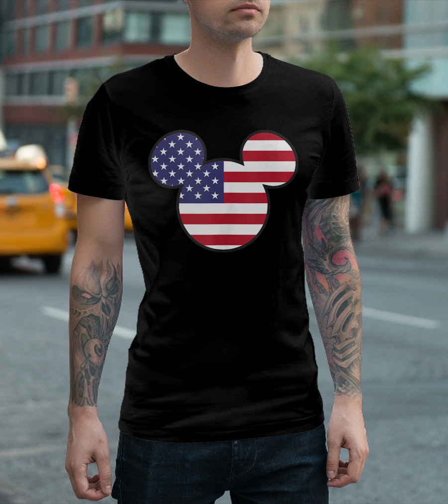 Disney Mickey Mouse American Flag T-Shirt