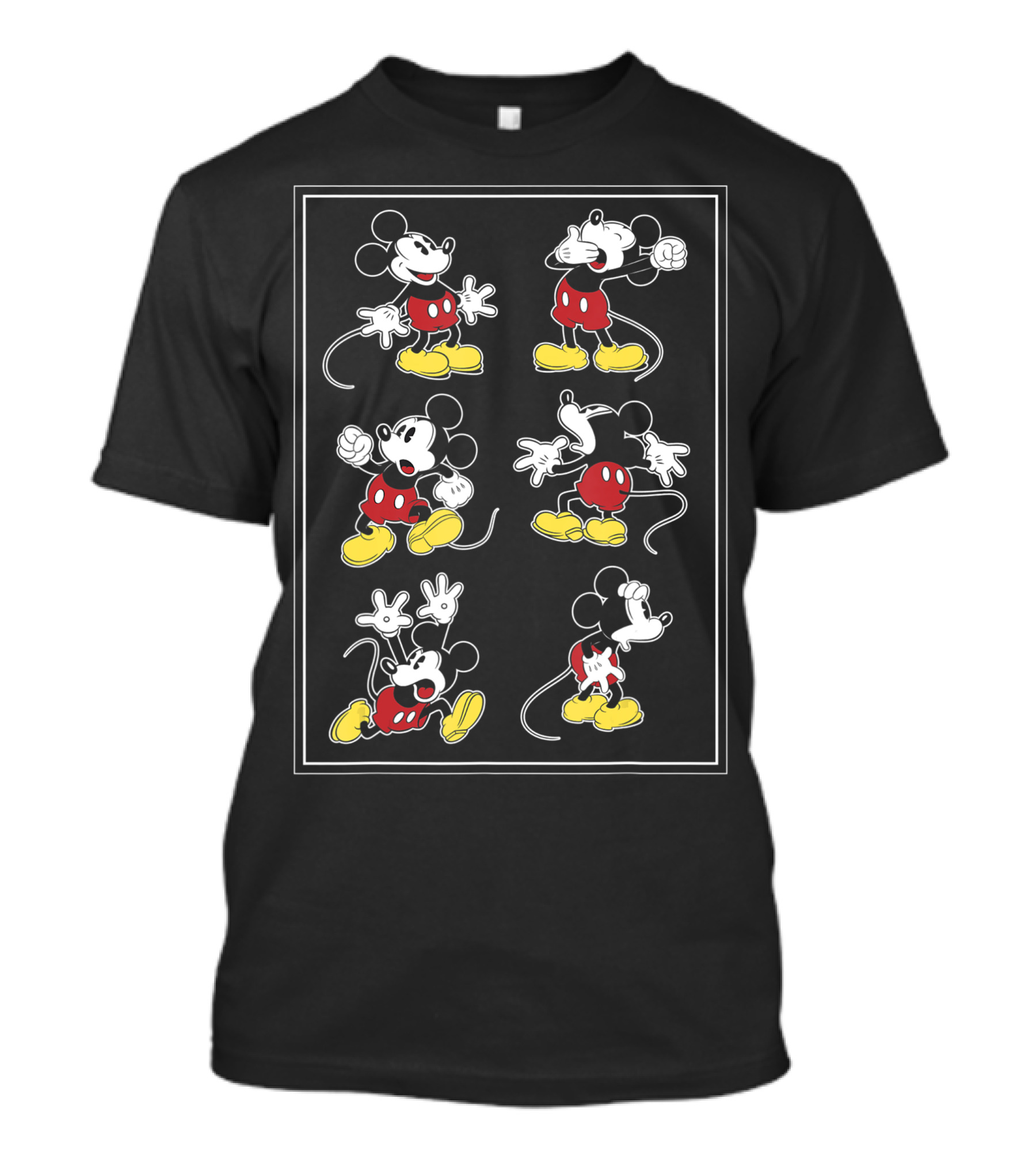 Disney Mickey And Friends Mickey Mouse Action Poses Classic Cartoon T-Shirt