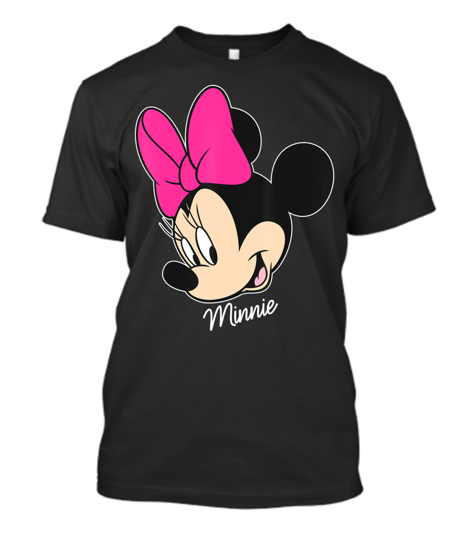 Disney Mickey And Friends Minnie Mouse Big Face Pink Bow T-Shirt