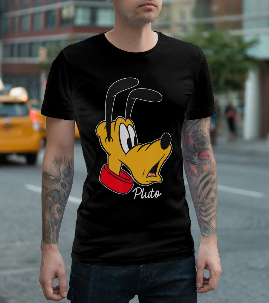 Disney Pluto Big Face Mickey And Friends T-Shirt
