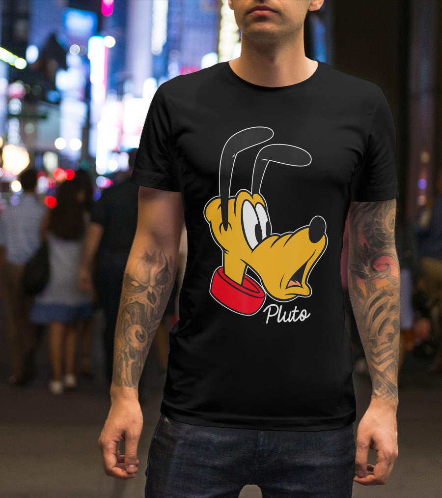 Disney Pluto Big Face Mickey And Friends T-Shirt