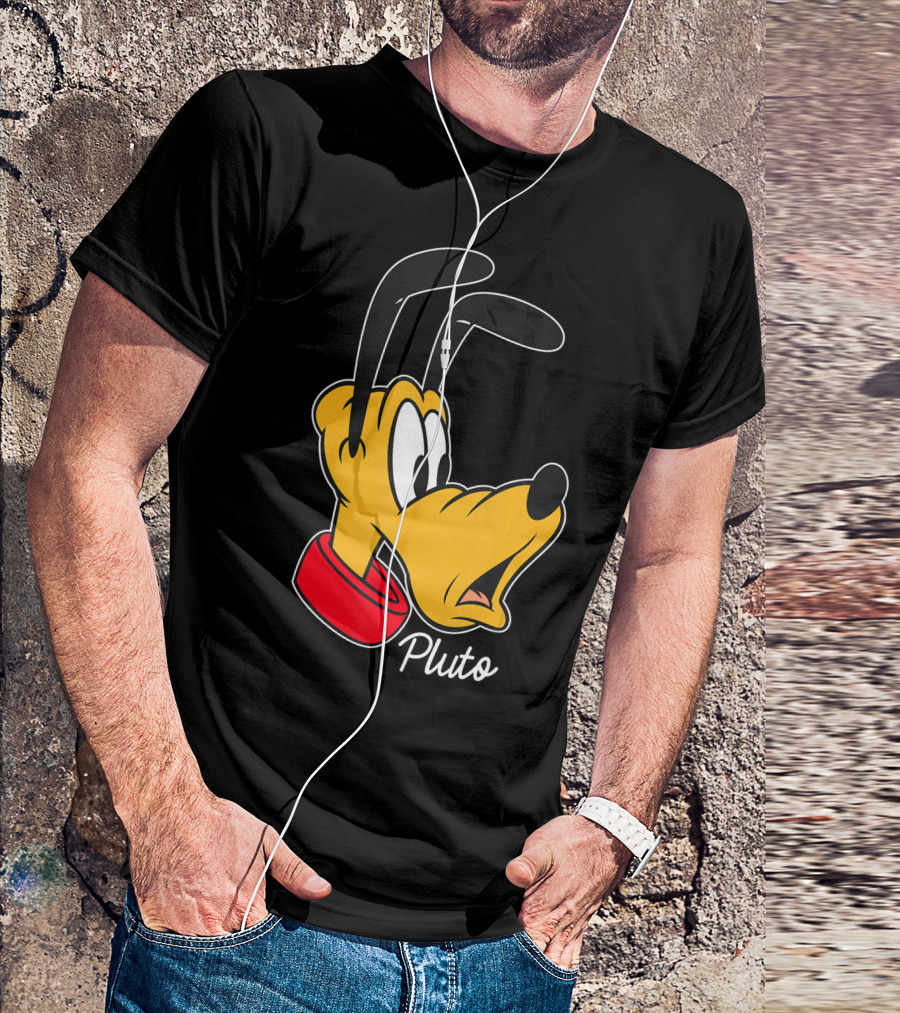 Disney Pluto Big Face Mickey And Friends T-Shirt