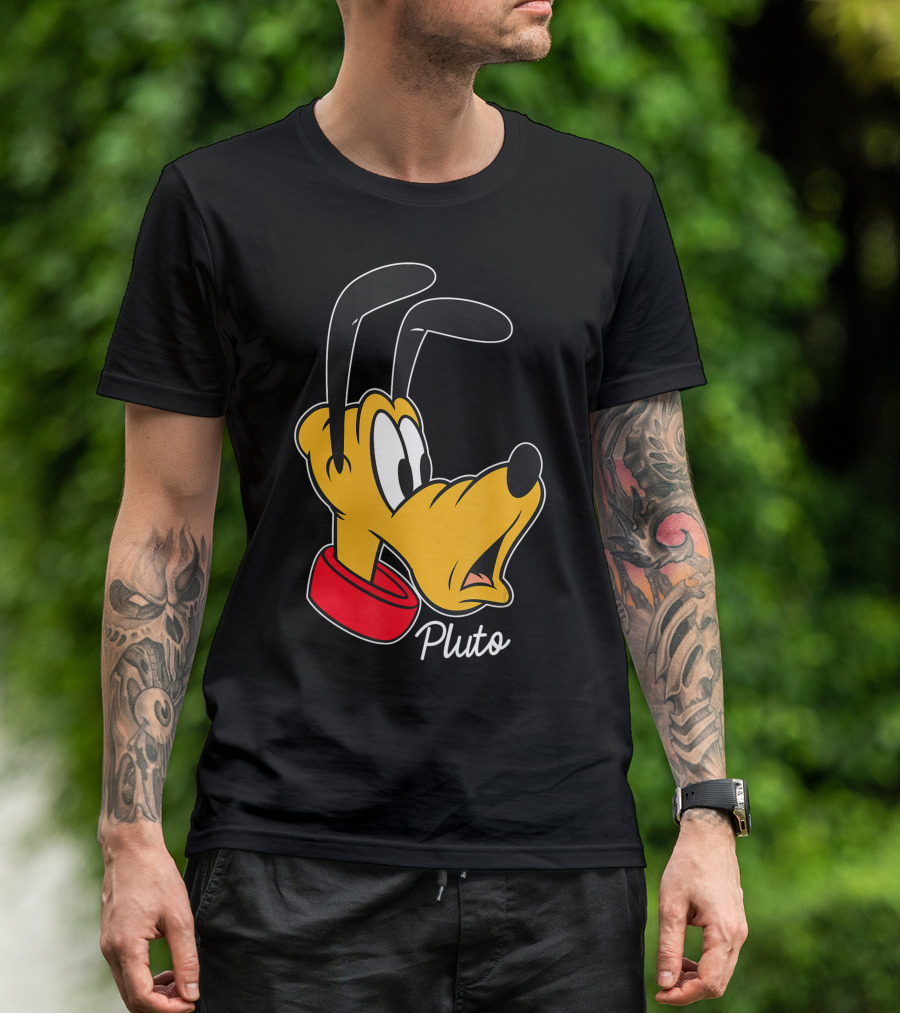 Disney Pluto Big Face Mickey And Friends T-Shirt