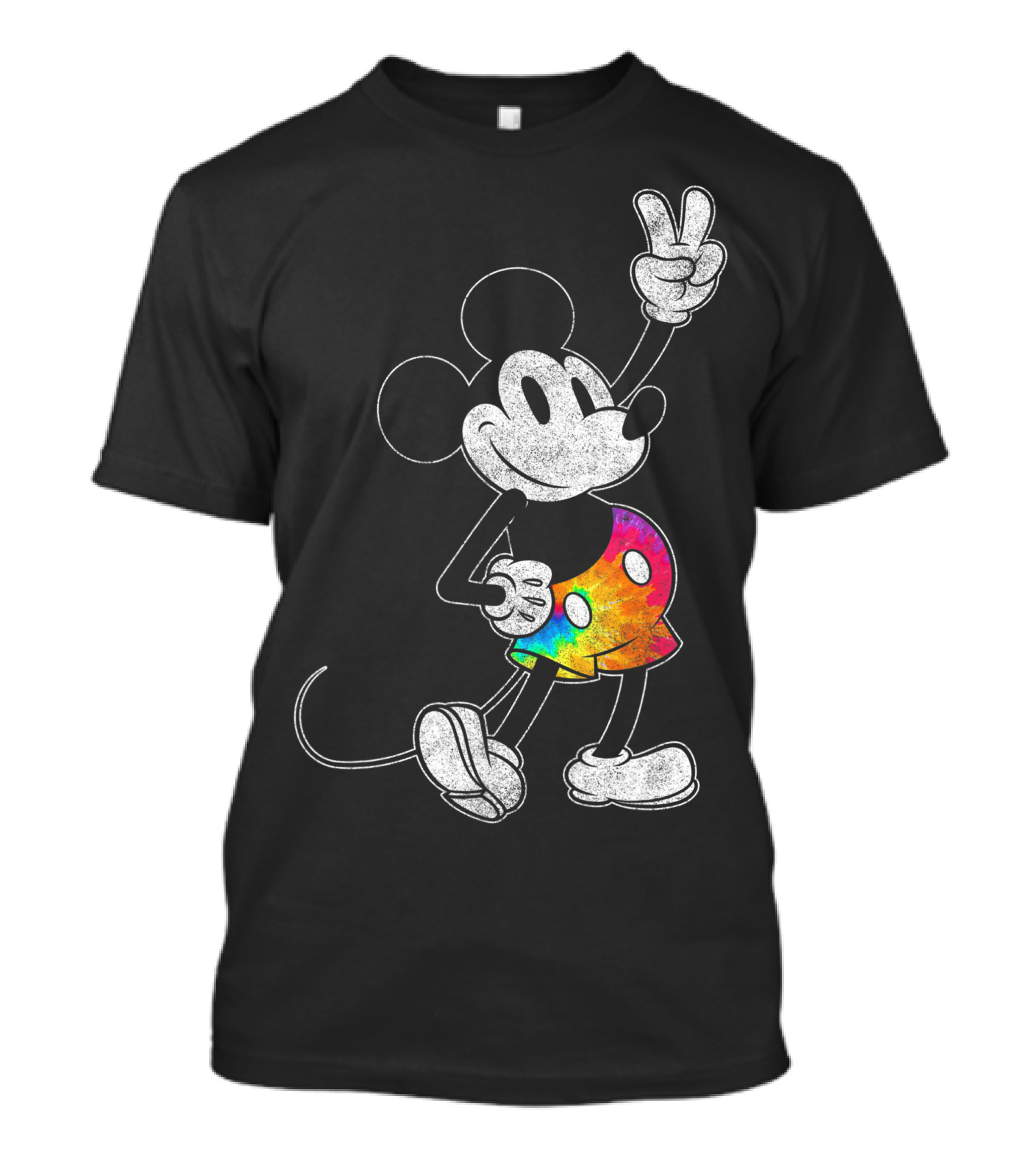 Disney Mickey Pride Tie Dye Peace Sign Shorts T-Shirt