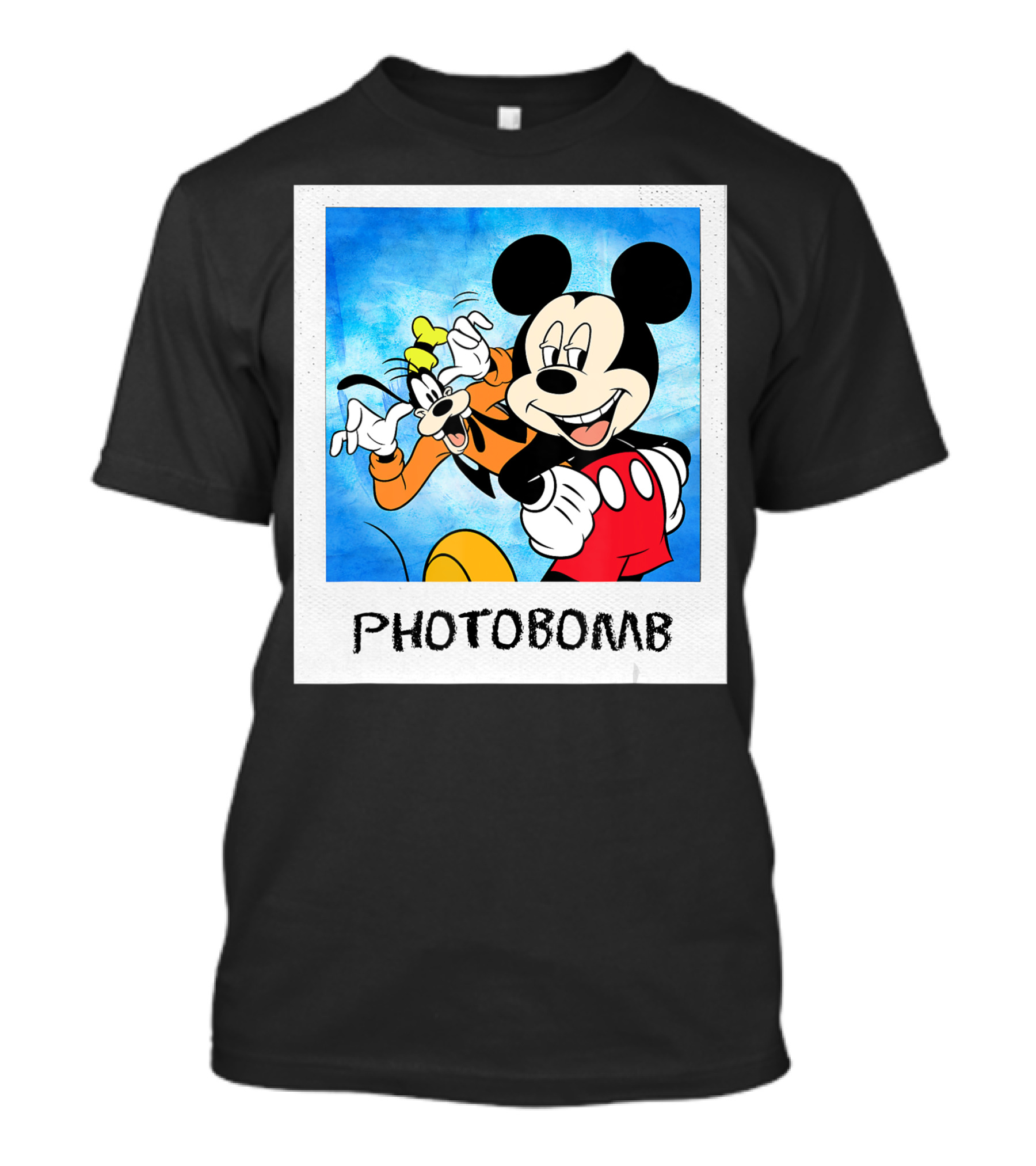 Disney Mickey And Goofy Photobomb Polaroid T-Shirt