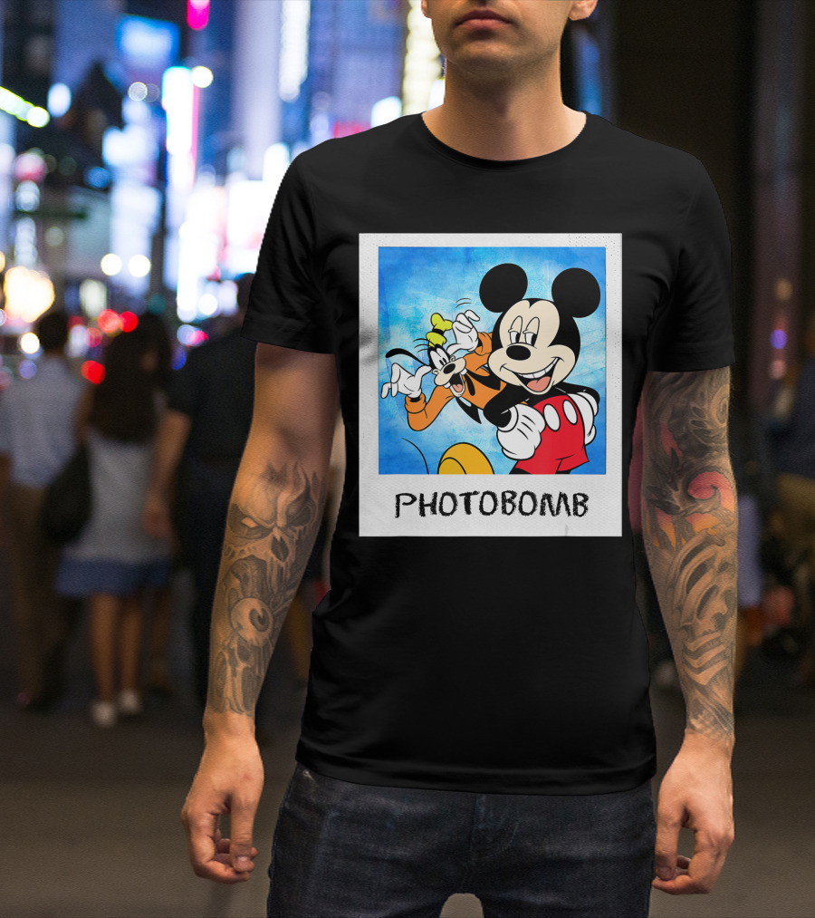 Disney Mickey And Goofy Photobomb Polaroid T-Shirt