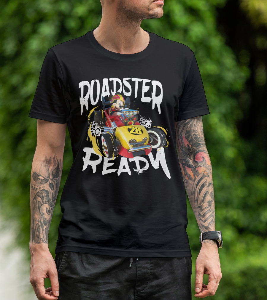 Disney Mickey Roadster Ready Hot Doggin' Hot Rod 28 T-Shirt